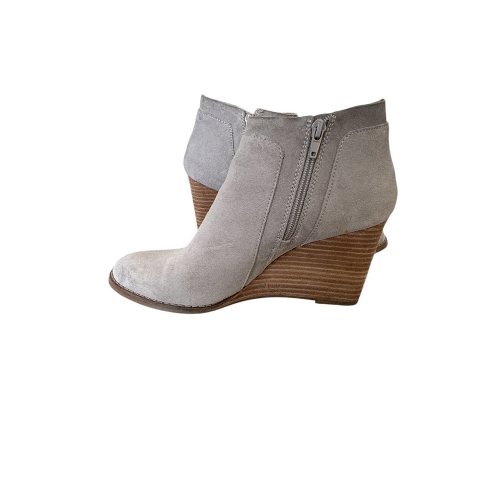Lucky Brand Light Gray Wedge Ankle Boots - Picture 3 of 4